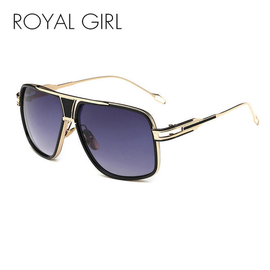 ROYAL GIRL Fashion Men Vintage Oversize Goggle Brand Design Men's Sunglasses Summer Style glasses UV400 Male Oculos ss774