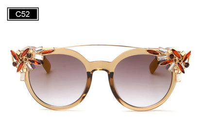 ROYAL GIRL High Quality Double Girder Cat Eye Sunglasses Women Brand Designer Vintage Sun Glasses With Diamond Oculos ss722