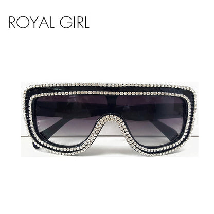 ROYAL GIRL High quality Luxury Women Jewelry Sunglasses Rhinestones Rim Designs Sun glasses ss378 - Shopy Max