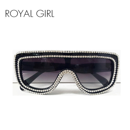 ROYAL GIRL High quality Luxury Women Jewelry Sunglasses Rhinestones Rim Designs Sun glasses ss378 - Shopy Max
