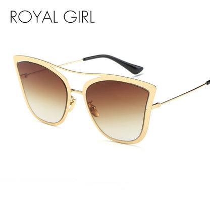 ROYAL GIRL Metal Frame Cat Eye Women Sunglasses Female Brand Designer Alloy Legs Glasses Famous oculos de sol feminino ss907 - Shopy Max