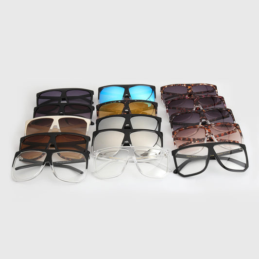 ROYAL GIRL New Brand Designer Fashion Women Sunglasses Oversize Female Flat Top Vintage Sun Glasses Eyewear Oculos de sol ss568