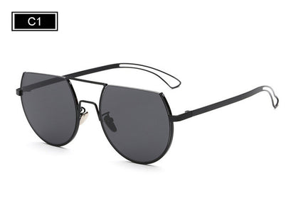 ROYAL GIRL Fashion Flat Top Glasses Alloy Semi Rim Sunglasses Women Famous Brand Designer SS916