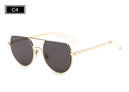 ROYAL GIRL Fashion Flat Top Glasses Alloy Semi Rim Sunglasses Women Famous Brand Designer SS916