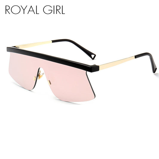 ROYAL GIRL Brand Designer Women Sunglasses Retro Flat Top Rimless Unique Sun glasses Men ss183