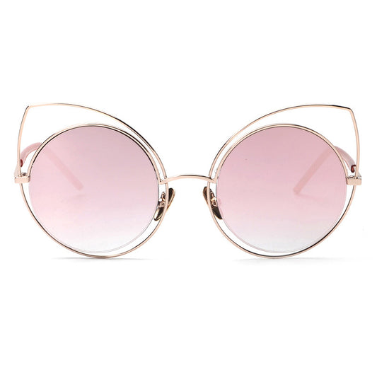ROYAL GIRL Cat Eye Sunglasses Women Vintage Fashion Mirrored Sun Glasses Unique Ladies Oculos ss717