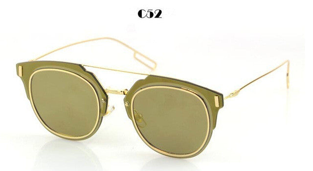 ROYAL GIRL Fashion Sunglasses Women Brand Designer Round Mirrored Double-Bridge Frame Sun Glasses ss368