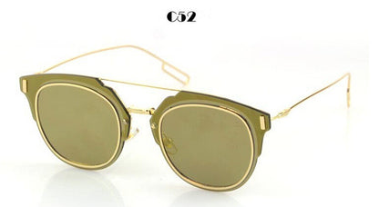 ROYAL GIRL Fashion Sunglasses Women Brand Designer Round Mirrored Double-Bridge Frame Sun Glasses ss368