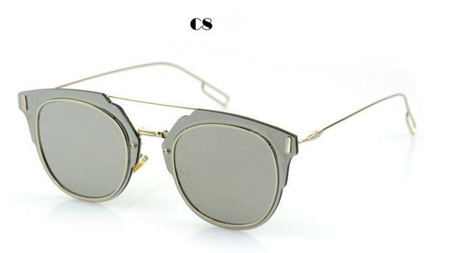 ROYAL GIRL Fashion Sunglasses Women Brand Designer Round Mirrored Double-Bridge Frame Sun Glasses ss368