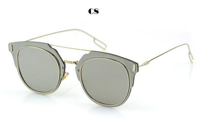 ROYAL GIRL Fashion Sunglasses Women Brand Designer Round Mirrored Double-Bridge Frame Sun Glasses ss368