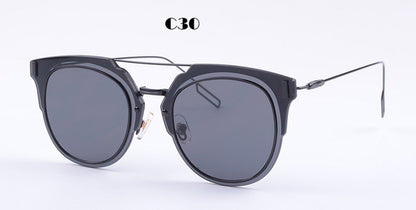 ROYAL GIRL Fashion Sunglasses Women Brand Designer Round Mirrored Double-Bridge Frame Sun Glasses ss368