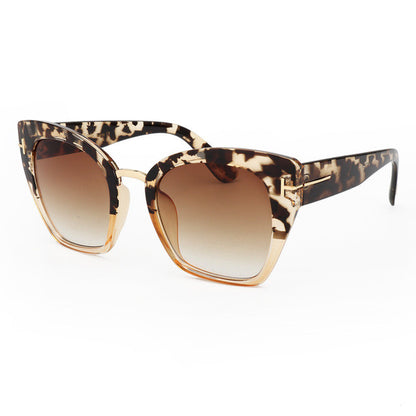 ROYAL GIRL Fashion Cat Eye Sunglasses Women Classic Brand Designer Female Gradient Flat Panel Lens Big Oculos ss191