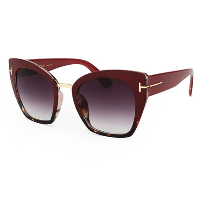 ROYAL GIRL Fashion Cat Eye Sunglasses Women Classic Brand Designer Female Gradient Flat Panel Lens Big Oculos ss191