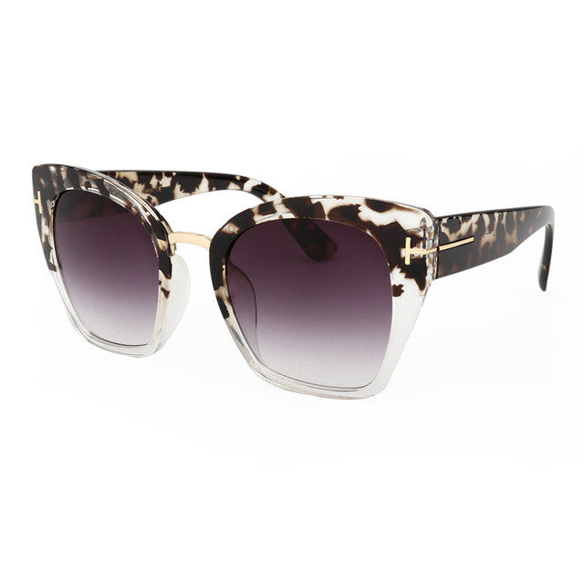 ROYAL GIRL Fashion Cat Eye Sunglasses Women Classic Brand Designer Female Gradient Flat Panel Lens Big Oculos ss191