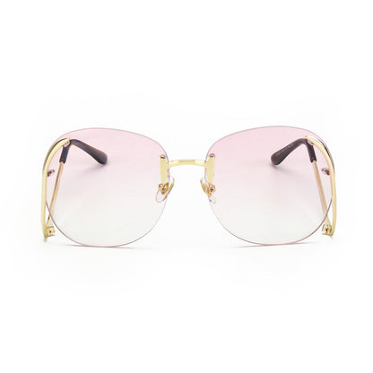 ROYAL GIRL 2017 new Sunglasses Women Retro Designer Rimless Frame Gradient Lens Bent legs Glasses UV 400 lens #ss119