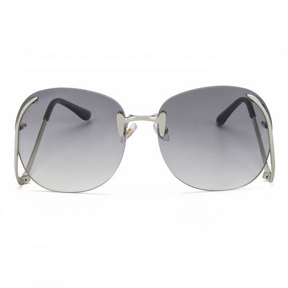 ROYAL GIRL 2017 new Sunglasses Women Retro Designer Rimless Frame Gradient Lens Bent legs Glasses UV 400 lens #ss119