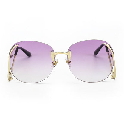 ROYAL GIRL 2017 new Sunglasses Women Retro Designer Rimless Frame Gradient Lens Bent legs Glasses UV 400 lens #ss119