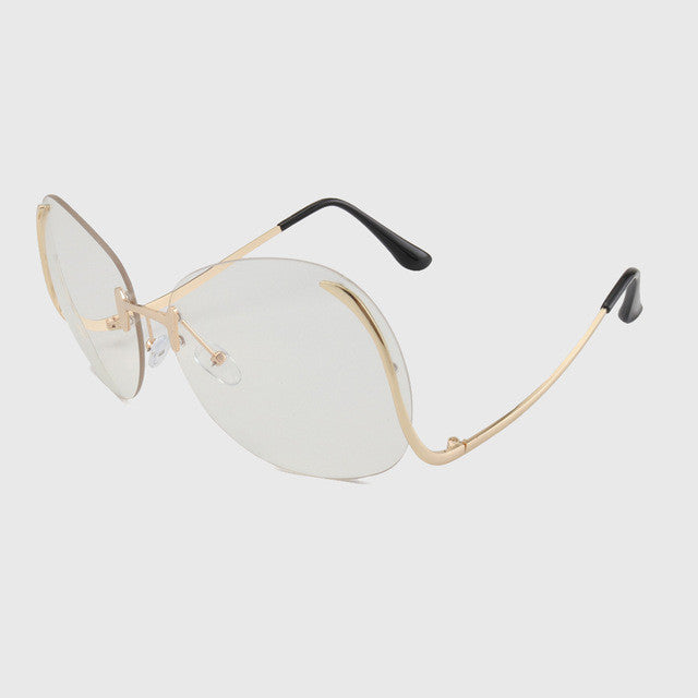 ROYAL GIRL 2017 NEW Unique Eyeglasses Women Rimless frames glasses Oversized ss380