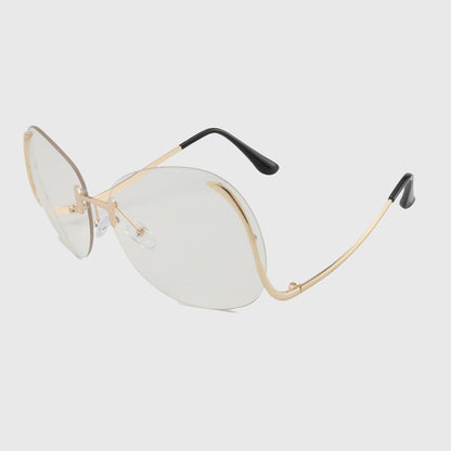 ROYAL GIRL 2017 NEW Unique Eyeglasses Women Rimless frames glasses Oversized ss380