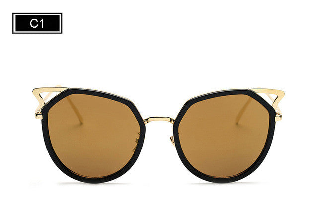 ROYAL GIRL Cat Eye Women Sunglasses Metal Frame Original Brand Sunglasses Fashion Designer Clear Frame Lens Glasses ss764