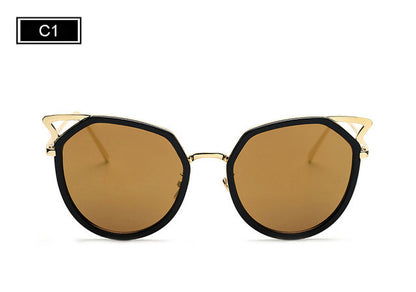 ROYAL GIRL Cat Eye Women Sunglasses Metal Frame Original Brand Sunglasses Fashion Designer Clear Frame Lens Glasses ss764