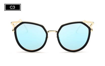 ROYAL GIRL Cat Eye Women Sunglasses Metal Frame Original Brand Sunglasses Fashion Designer Clear Frame Lens Glasses ss764