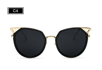 ROYAL GIRL Cat Eye Women Sunglasses Metal Frame Original Brand Sunglasses Fashion Designer Clear Frame Lens Glasses ss764