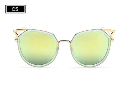 ROYAL GIRL Cat Eye Women Sunglasses Metal Frame Original Brand Sunglasses Fashion Designer Clear Frame Lens Glasses ss764