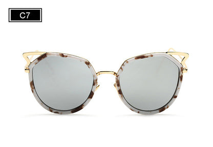 ROYAL GIRL Cat Eye Women Sunglasses Metal Frame Original Brand Sunglasses Fashion Designer Clear Frame Lens Glasses ss764