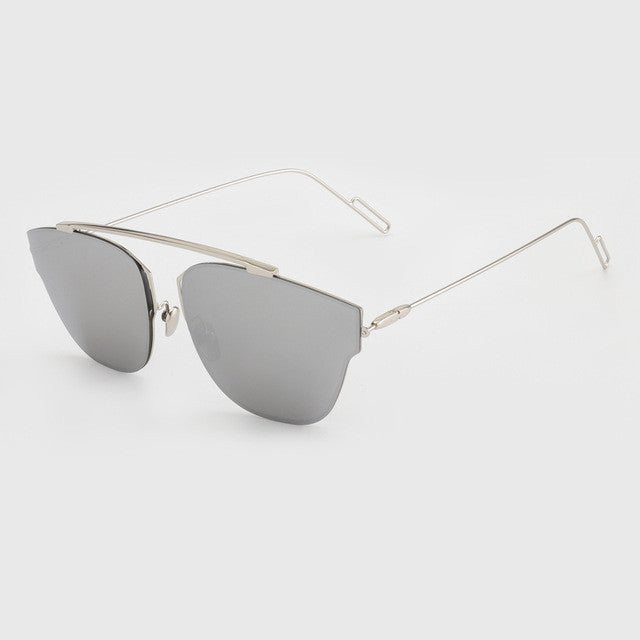 ROYAL GIRL High Quality Metal Frame Fashion Cat Eye Sunglasses Women Brand Designer Vintage Men Sun Glasses Oculos ss288