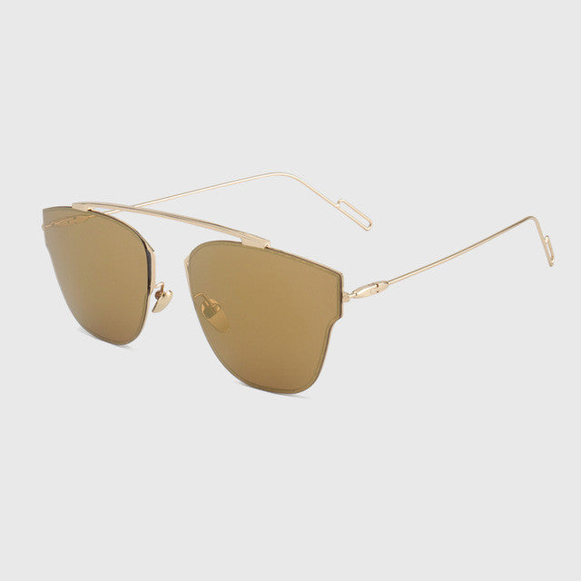 ROYAL GIRL High Quality Metal Frame Fashion Cat Eye Sunglasses Women Brand Designer Vintage Men Sun Glasses Oculos ss288