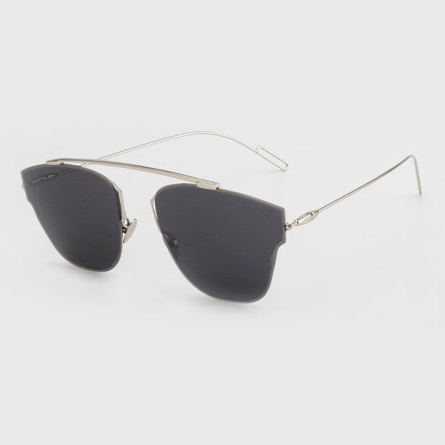 ROYAL GIRL High Quality Metal Frame Fashion Cat Eye Sunglasses Women Brand Designer Vintage Men Sun Glasses Oculos ss288