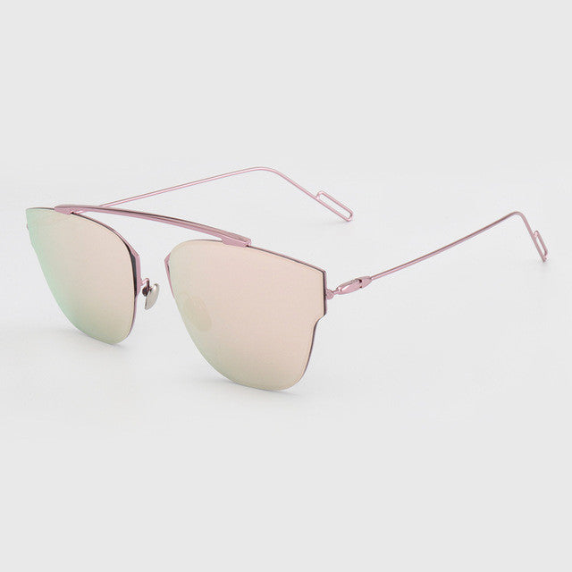 ROYAL GIRL High Quality Metal Frame Fashion Cat Eye Sunglasses Women Brand Designer Vintage Men Sun Glasses Oculos ss288