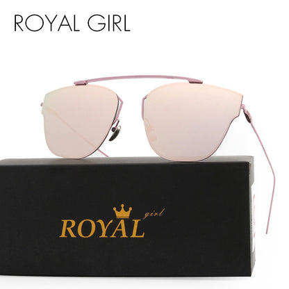 ROYAL GIRL High Quality Metal Frame Fashion Cat Eye Sunglasses Women Brand Designer Vintage Men Sun Glasses Oculos ss288