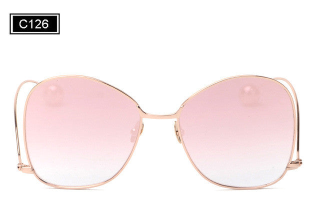 ROYAL GIRL Fashion Personality Women Curved Leg Sunglasses Vintage Round Metal Frame Women Men Glasses UV400 Protection ss908