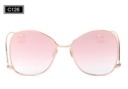 ROYAL GIRL Fashion Personality Women Curved Leg Sunglasses Vintage Round Metal Frame Women Men Glasses UV400 Protection ss908