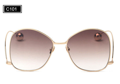 ROYAL GIRL Fashion Personality Women Curved Leg Sunglasses Vintage Round Metal Frame Women Men Glasses UV400 Protection ss908