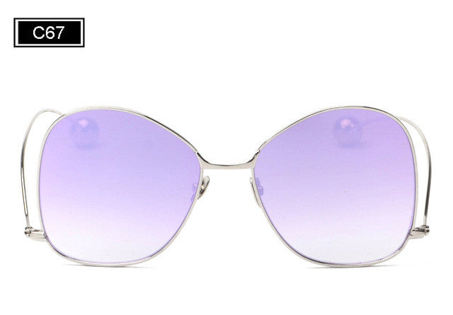 ROYAL GIRL Fashion Personality Women Curved Leg Sunglasses Vintage Round Metal Frame Women Men Glasses UV400 Protection ss908