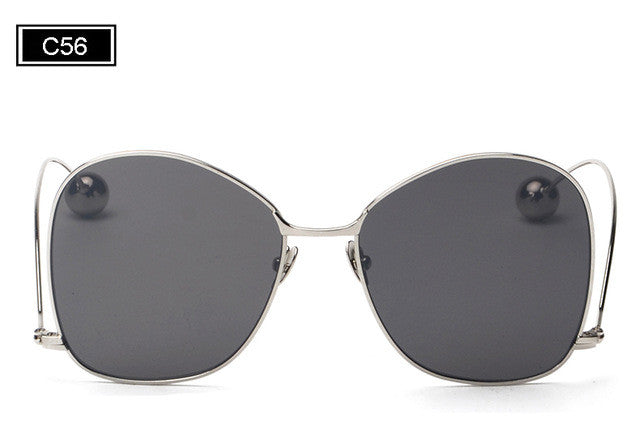 ROYAL GIRL Fashion Personality Women Curved Leg Sunglasses Vintage Round Metal Frame Women Men Glasses UV400 Protection ss908