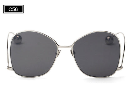ROYAL GIRL Fashion Personality Women Curved Leg Sunglasses Vintage Round Metal Frame Women Men Glasses UV400 Protection ss908