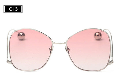ROYAL GIRL Fashion Personality Women Curved Leg Sunglasses Vintage Round Metal Frame Women Men Glasses UV400 Protection ss908