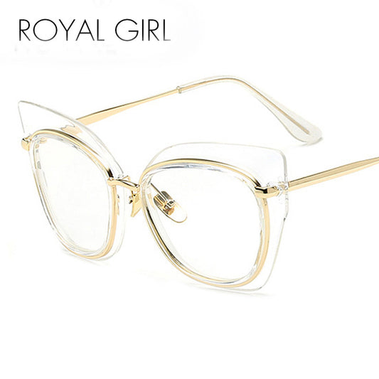 ROYAL GIRL Fashion Women Cat's Eye Glasses Brand Designer Frames Women Eyeglasses Frames High Quality Clear Lens 6 Color SS935
