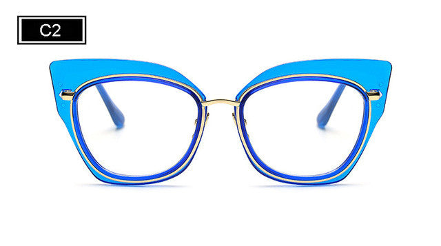 ROYAL GIRL Fashion Women Cat's Eye Glasses Brand Designer Frames Women Eyeglasses Frames High Quality Clear Lens 6 Color SS935