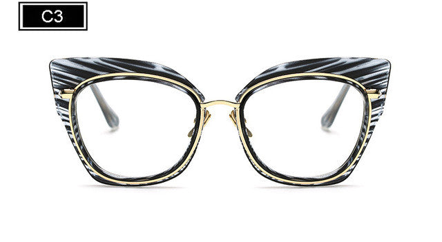 ROYAL GIRL Fashion Women Cat's Eye Glasses Brand Designer Frames Women Eyeglasses Frames High Quality Clear Lens 6 Color SS935