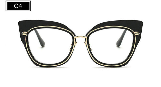 ROYAL GIRL Fashion Women Cat's Eye Glasses Brand Designer Frames Women Eyeglasses Frames High Quality Clear Lens 6 Color SS935