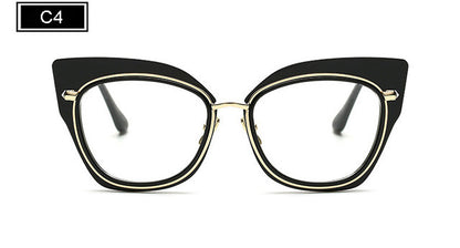 ROYAL GIRL Fashion Women Cat's Eye Glasses Brand Designer Frames Women Eyeglasses Frames High Quality Clear Lens 6 Color SS935