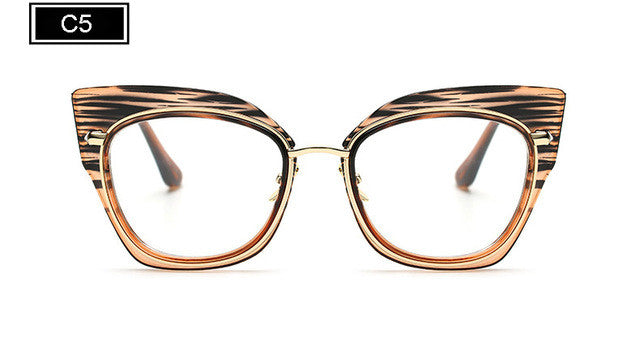ROYAL GIRL Fashion Women Cat's Eye Glasses Brand Designer Frames Women Eyeglasses Frames High Quality Clear Lens 6 Color SS935