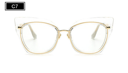 ROYAL GIRL Fashion Women Cat's Eye Glasses Brand Designer Frames Women Eyeglasses Frames High Quality Clear Lens 6 Color SS935