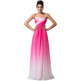 Evening Dresses Long 2016 Grace Karin Gradient Blue Pink Chiffon Robe De Soiree - Shopy Max