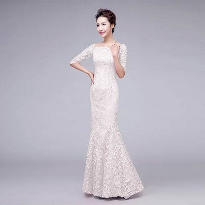 Boat Neck Lace Mermaid Evening Dress Plus Size 2016 New Arrival Formal Dresses